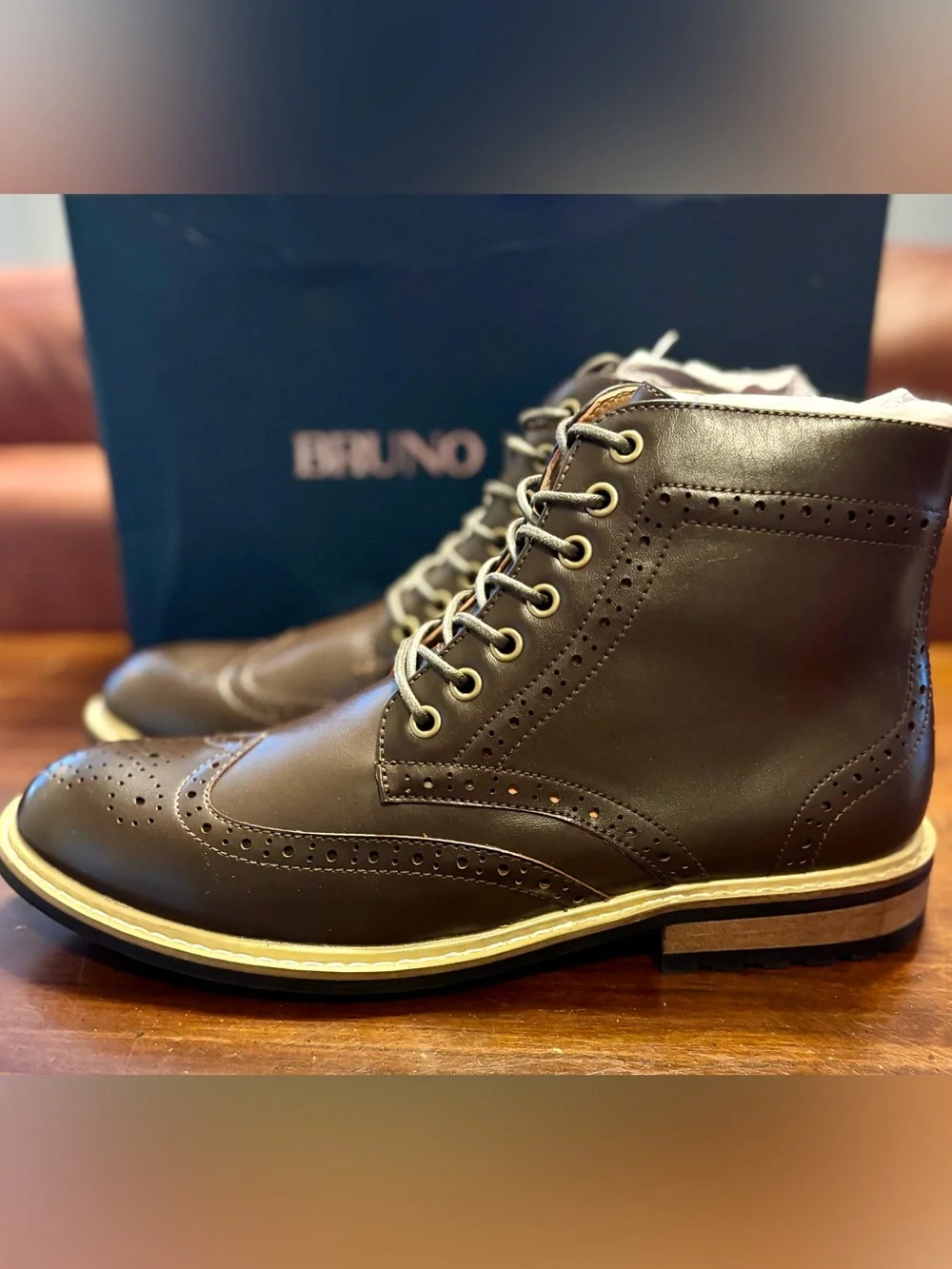 Men's Bruno Marc Bergen-01 Classic Wingtip Boots